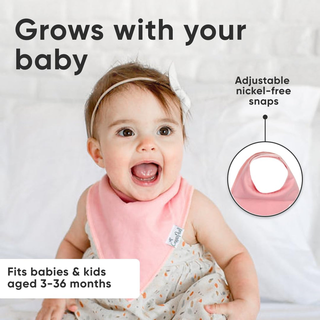 Copper Pearl 4 Pack Soft Cotton Baby Bibs for Drooling and Teething, Absorbent Drool Bibs for Baby Girl and Boy, Adjustable to Fit Newborns to Toddlers, Tons of Styles (Sweetheart)