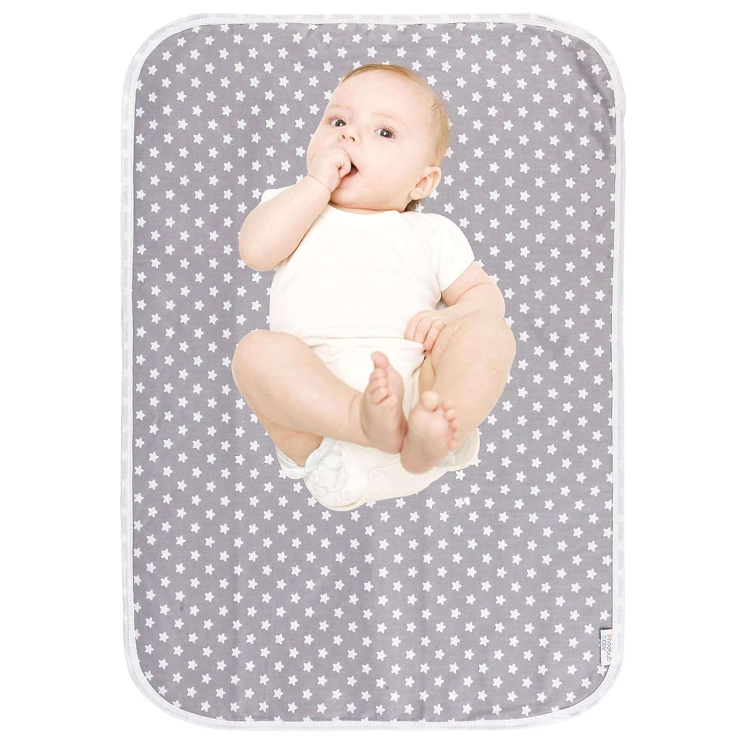 Baby Diaper Changing Pad, 21 5/8" x 31.5" Waterproof Changing Pad Liners 2Pack - Reusable Soft and Absorbent Portable Changing Mat(Star2PCS)