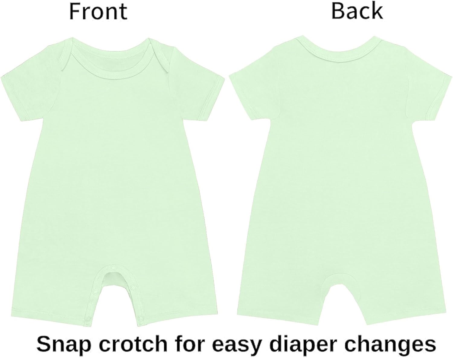 GUISBY Rayon Baby Pajamas, Short Sleeve Footless Rompers, Snap Closure Sleeper for Boy Girls