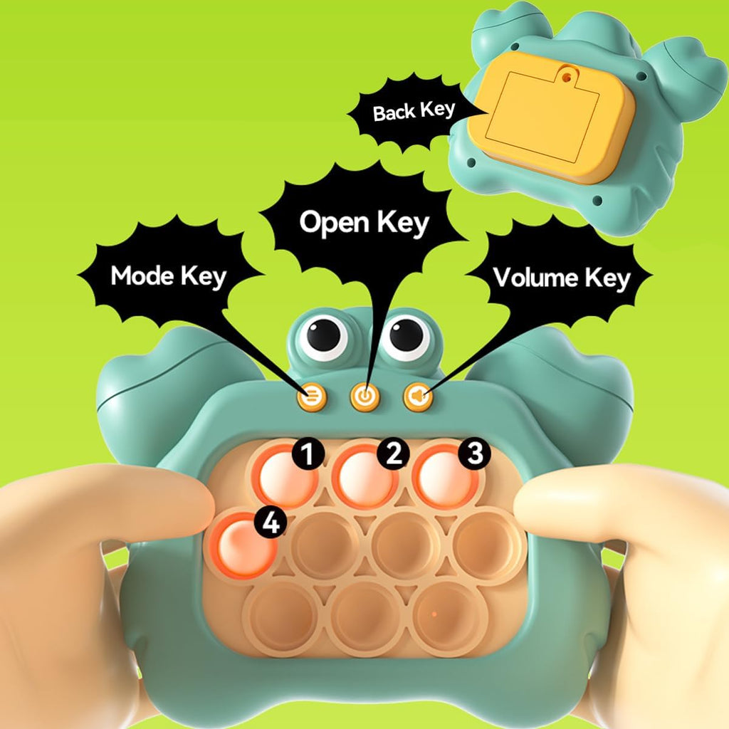 Puzzle Pop Light Up Game Fidget Travel Games /Travel Sensory Fidget Toys Popular Handheld Games for Teenagers Anti Anxiety Autism Relief Birthday Party Gift (Crab Green)
