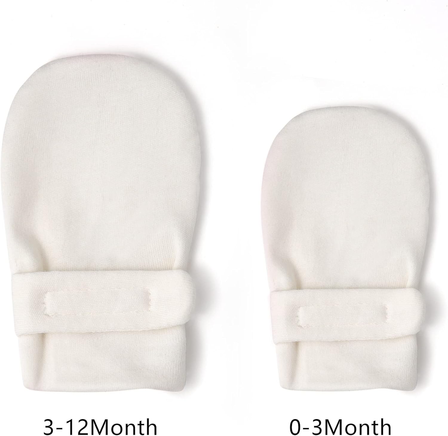 Newborn Baby No Scratch Mittens Stay On, 100% Cotton Breathable, Adjustable Infant Gloves for Baby Boys Girls Mittens