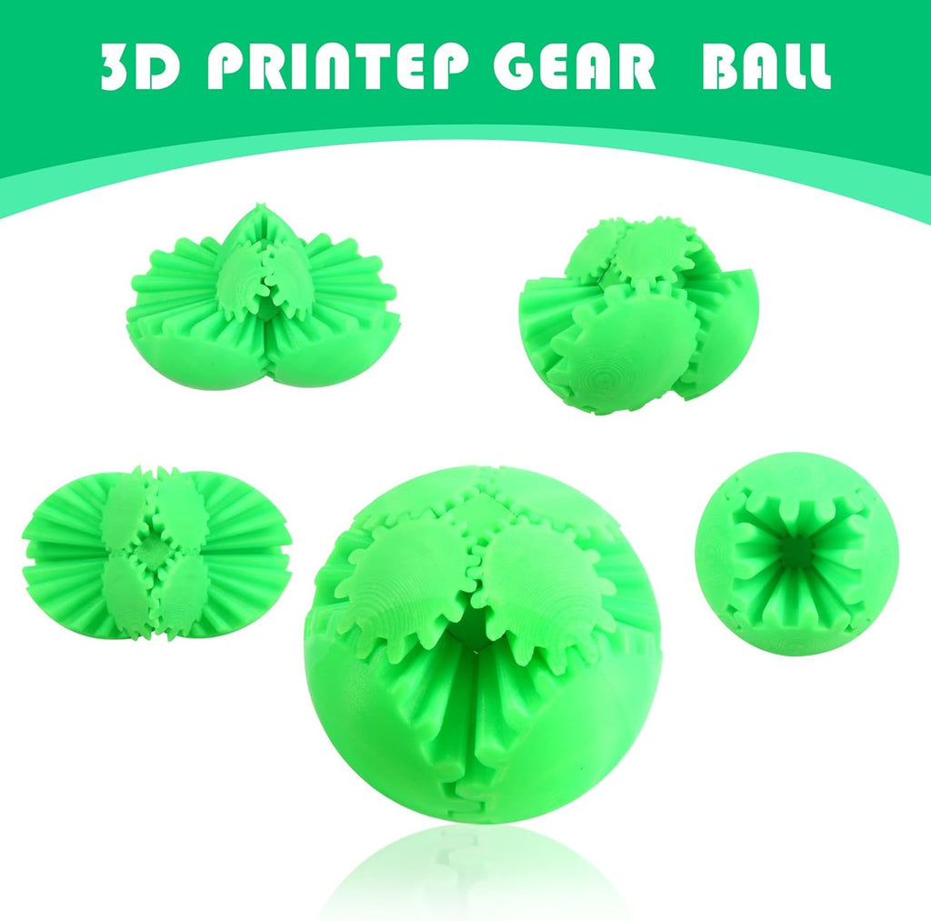 MerryXD Gear Ball Fidget Toy,GearSphere Desk 3D Printed Perfect for Stress and Anxiety Relaxing Fidget Toy Gear Fidget Sphere Activity Gear Ball for Adults Grow in The Dark Green