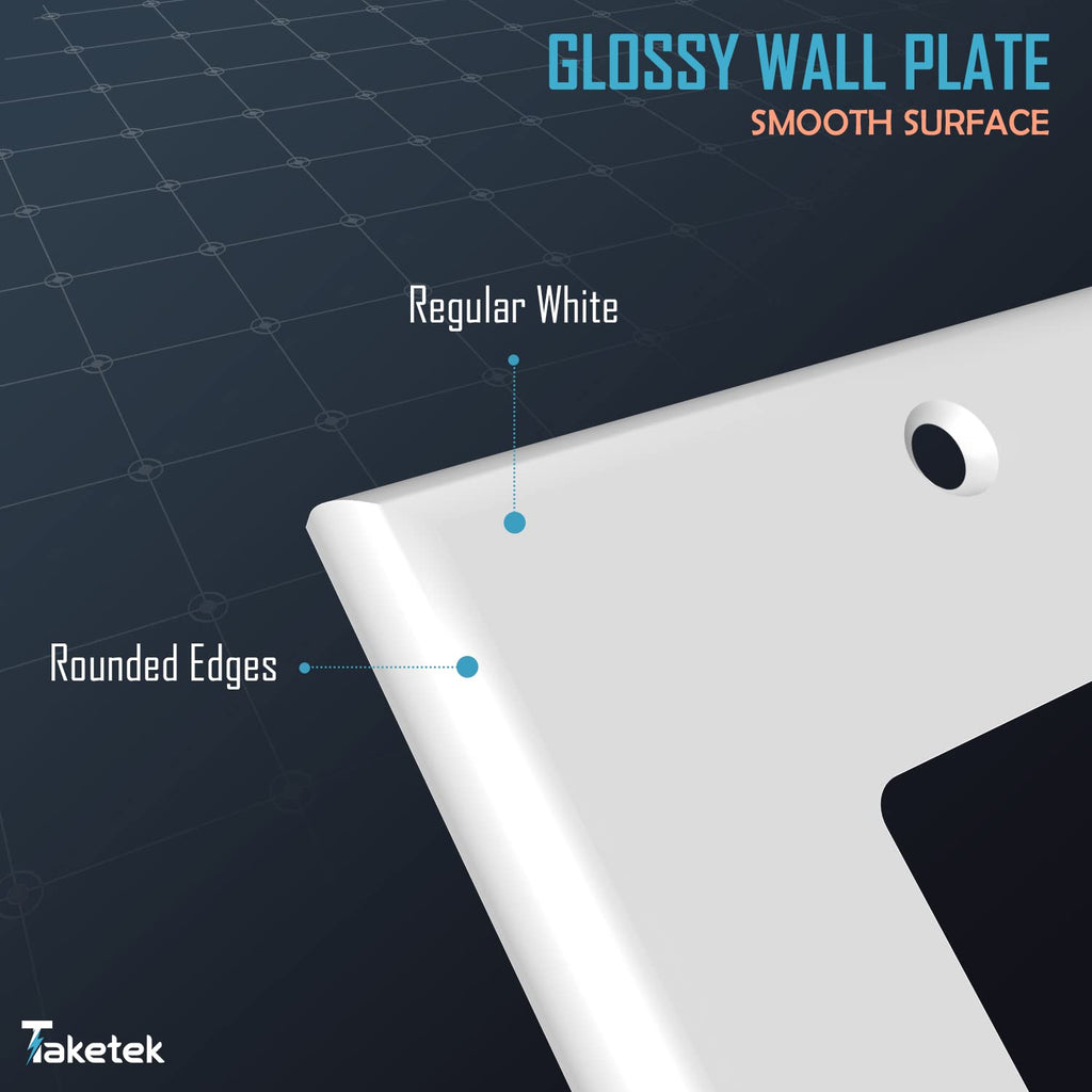 Decorator Wall Plates, Paddle Light Switch Covers, Wall Plates for Rocker Light Switches or Receptacle Outlets, Electrical Decora Faceplate Cover, Single Gang Wallplate, White, 10 Pack