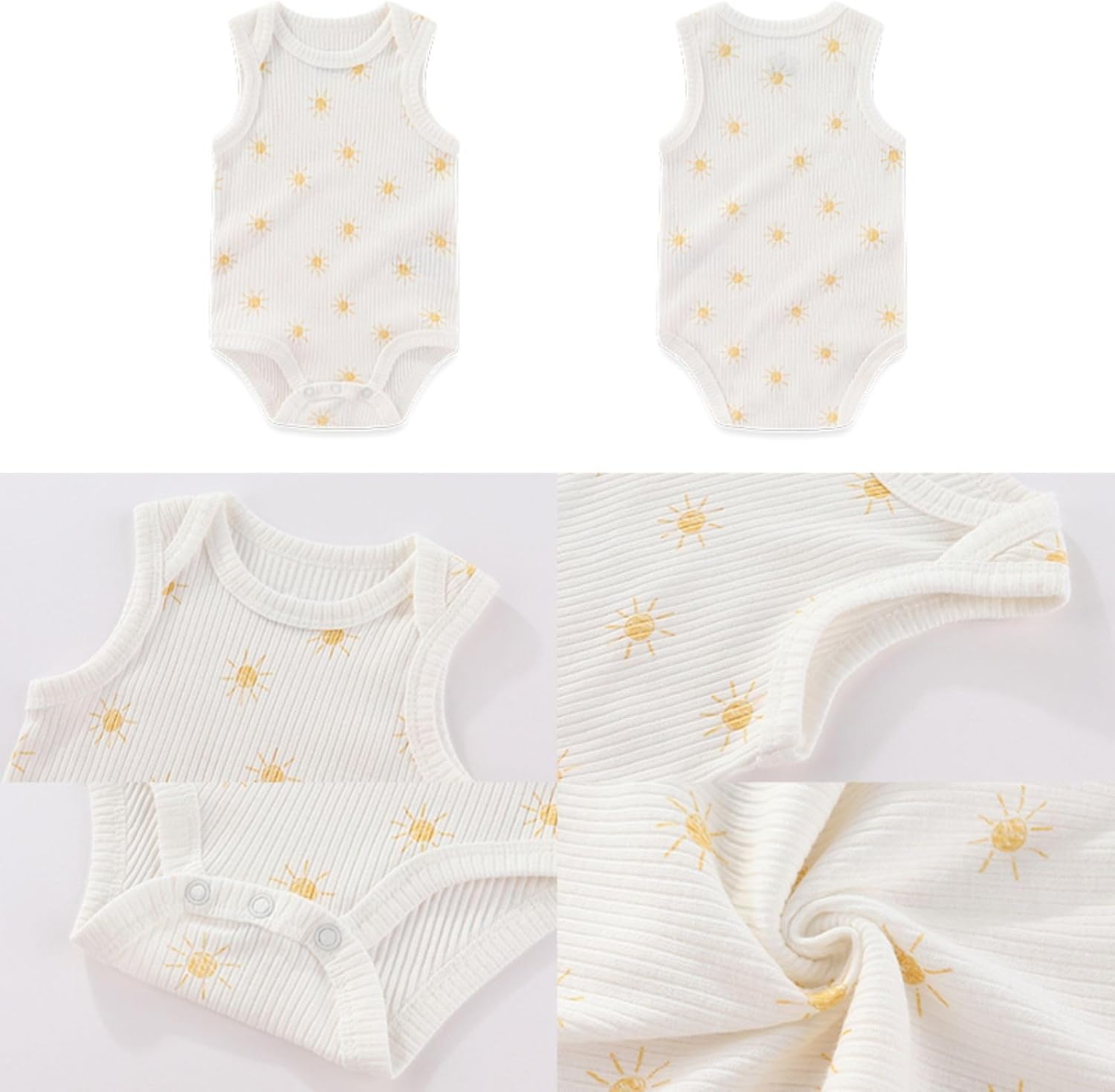 Four Seasons Baby Boy Girl Bodysuits 5-Pack Cotton Comfort Short Sleeve Baby Clothes Soft Infant Outfits