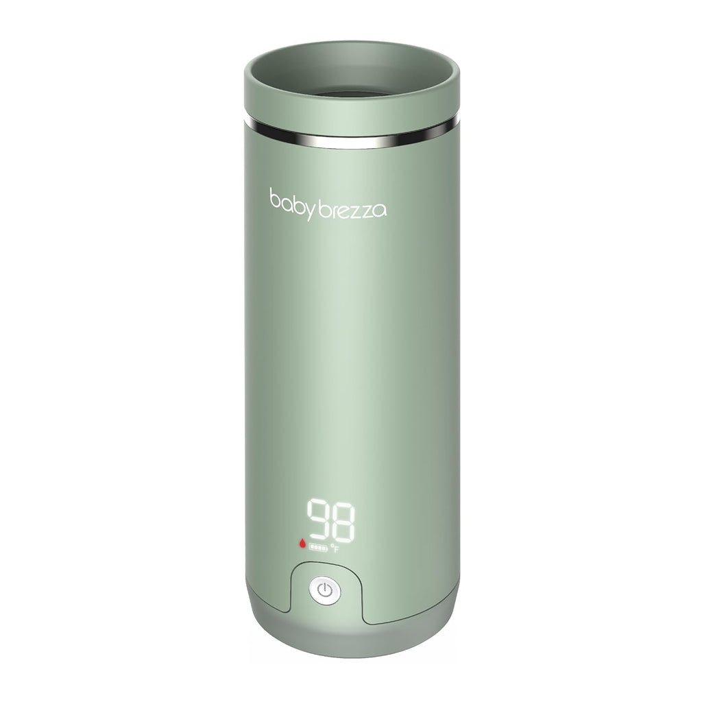 Baby Brezza SuperFast Portable Baby Bottle Warmer – 67% Faster - Travel Breastmilk Warmer and Formula Warmer - Safe, Even Heating - Up to 9oz - No Adapters, Green