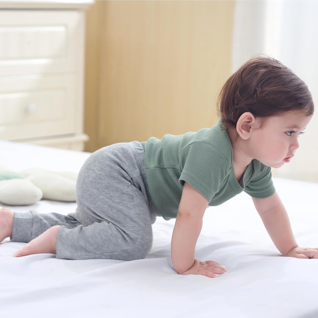 Baby Bodysuit and Pant Set Summer Ribbed Mix Match Infant Boy Girl Clothes Outfits