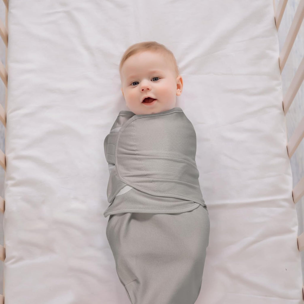 Baby Swaddle Sacks, 3-Pack Newborn Organic Cotton Swaddle Wrap, Adjustable Swaddling Blankets, Nursery Swaddling Essentials for Newborn 0-3 Months, Infant Shower Items Gift (Animals & Square)