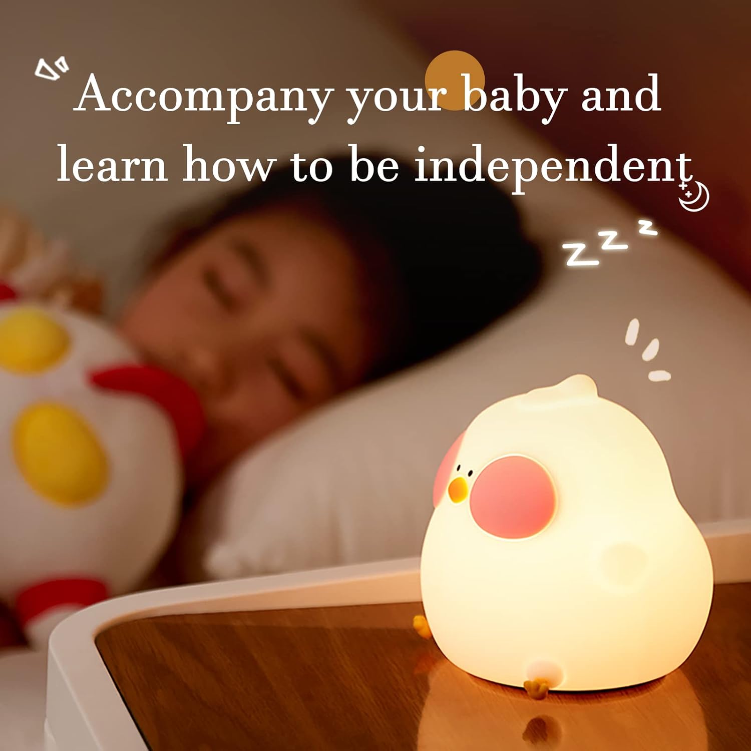 Cute Duck Lamp, LED Squishy Animal Novelty Night Light, Rechargeable Touch Kawaii Lamp for Kids, Nursery Room Decor