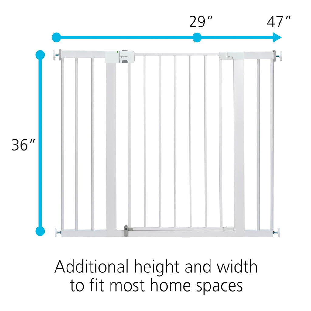 Safety 1st Extra Wide Baby Gate with Door: Premium Child Safety, Extra Tall Gate for Doorways, Dog Gates, Easy Installation, 36" Tall & Wide, Fits 29"-47"