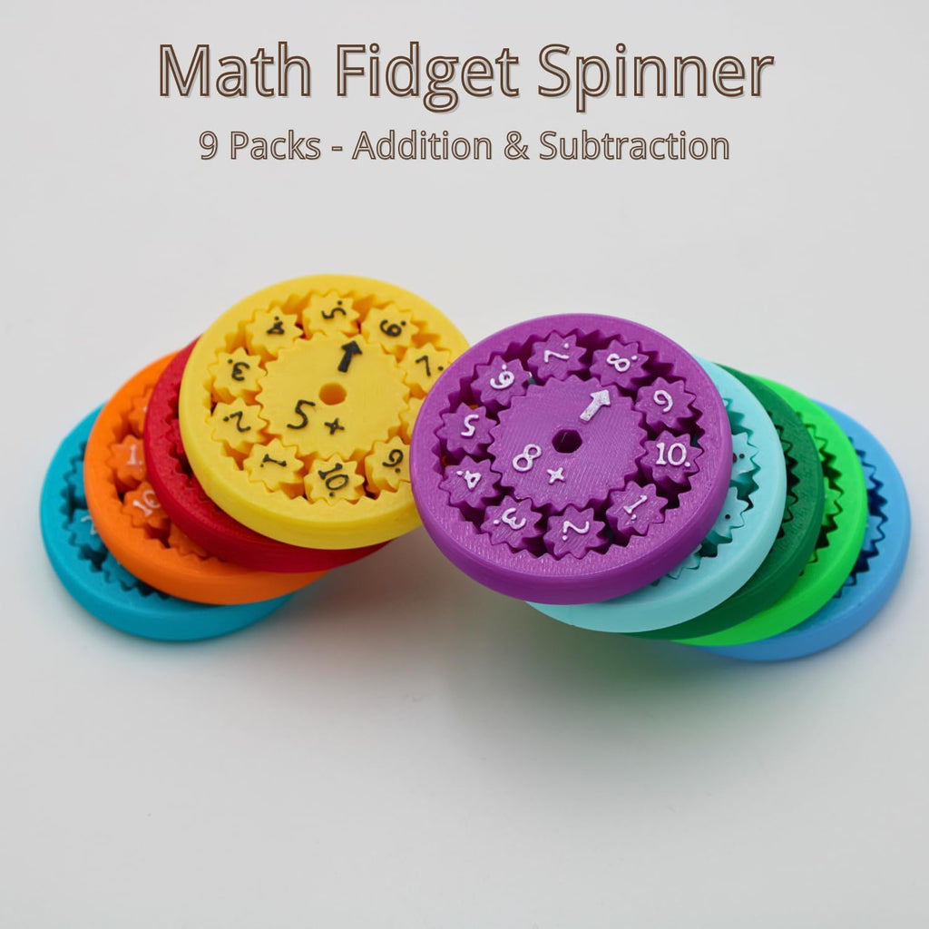 Math Fidget Spinners - Sensory Spinner Math Fact Fidget Spinners Stress Relief Sensory Toys for Kids Adults Addition Subtraction Multiplication and Division Learning (Addition Subtraction)