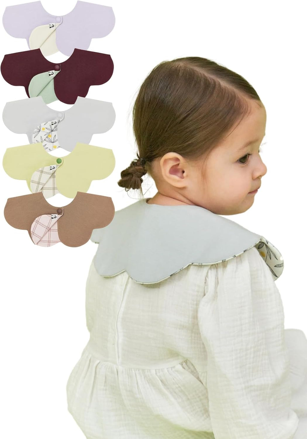 Konny Baby Bibs 5-Pack, 360 ° Rotate, Soft and Absorbent Bandana Drooling for Boys Girls baby Essentials