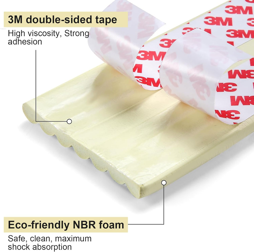 Baby Proofing Edge Corner Protector,16.4 ft Edge Guards Padding with 3M Adhesive, Extra-Wide Soft Rubber Foam Padding, Furniture,Sharp Edge Safety Corner Edge Bumper Guard- Cream