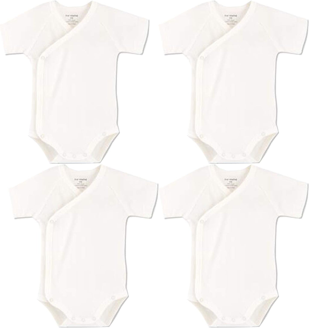 Baby Boys Girls Short Sleeves Kimono Clothes Cotton Baby Side-Snap Bodysuit Pack of Baby Layette Set
