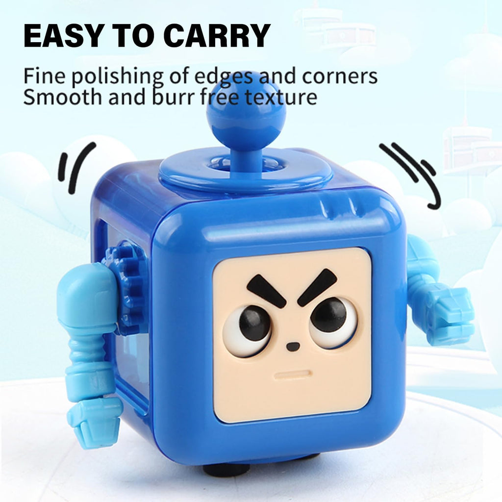 Fidget Robot Cube Fidget Toy, Magic Cube Stress and Anxiety Relief Toys, Fidgets Robot Cube Fidget Toy Cube Relaxing Hand-Held for Adults, Killing Time Cool Fidget Block for ADD/ADHD/OCD (Orange)