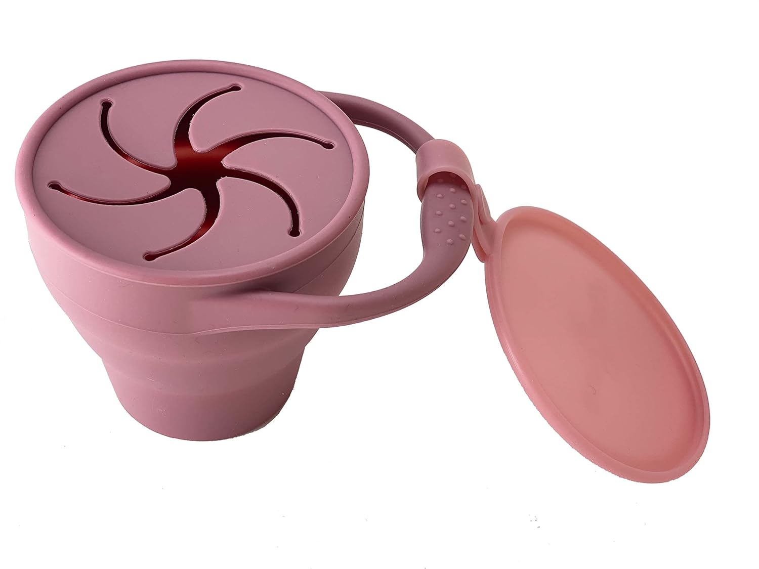 otterlove Collapsable Silicone Snack Container With Attachable Lid | 100% Pure LFGB Platinum Silicone with No Fillers | Snack Cup (Single - Woodchuck)