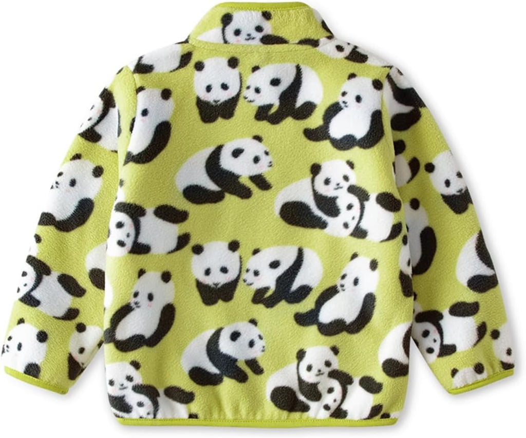 Kids Printed Polar Fleece Jacket Toddler Baby Boys Girls Autumn Winter Warm Sherpa Lining Outerwear Soft Lightweight