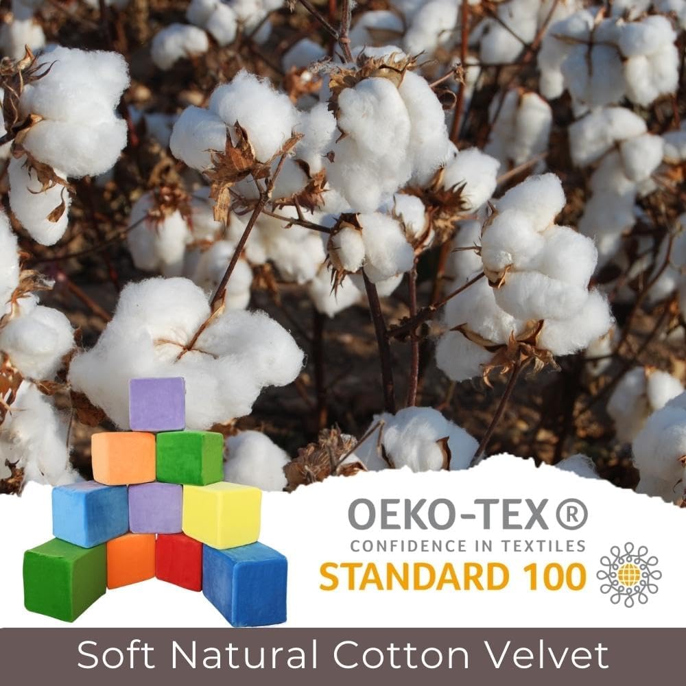 Wonder Space Plush Foam Blocks - Nursery Building & Stacking Toys for Toddlers Boys & Girls, Soft Smooth Velvet Cover, Early Education Gross Motor Skills & Brain Development (12 Cubes, Classic)