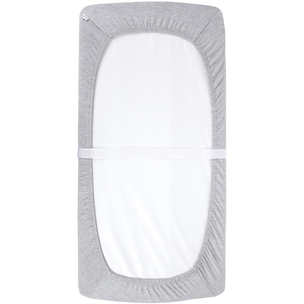 Cuddly Cubs Changing Pad Covers – 2 Pack – Snuggly Soft Plush Cotton Changing Table Covers for Boy, Girl – Fits Perfectly on Summer Infant and Other 16 x 32 Baby Changing Table Pads – Heather Grey