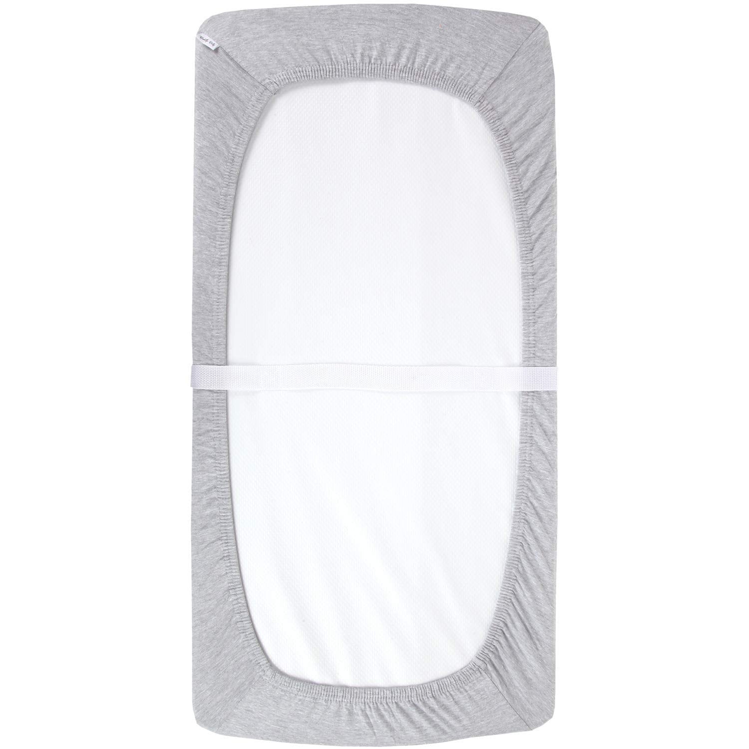 Cuddly Cubs Changing Pad Covers – 2 Pack – Snuggly Soft Plush Cotton Changing Table Covers for Boy, Girl – Fits Perfectly on Summer Infant and Other 16 x 32 Baby Changing Table Pads – Heather Grey