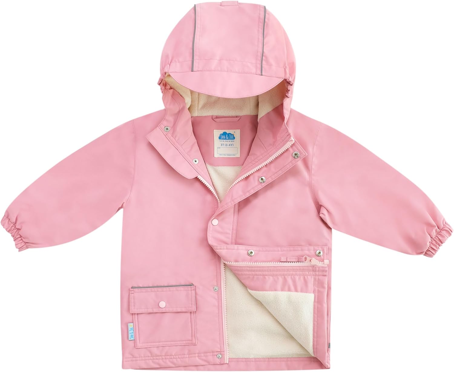JAN & JUL Waterproof Fleece Lined Rain Jacket, Raincoat for Kids