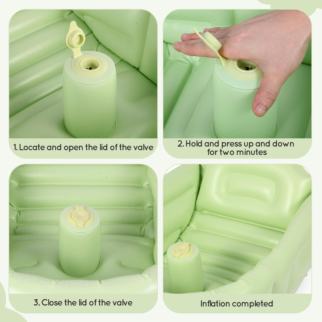 MINK Inflatable Bathtub for Toddlers - Portable Baby Tub with Collapsible Design for Easy Storage - Perfect for Newborns to Infants