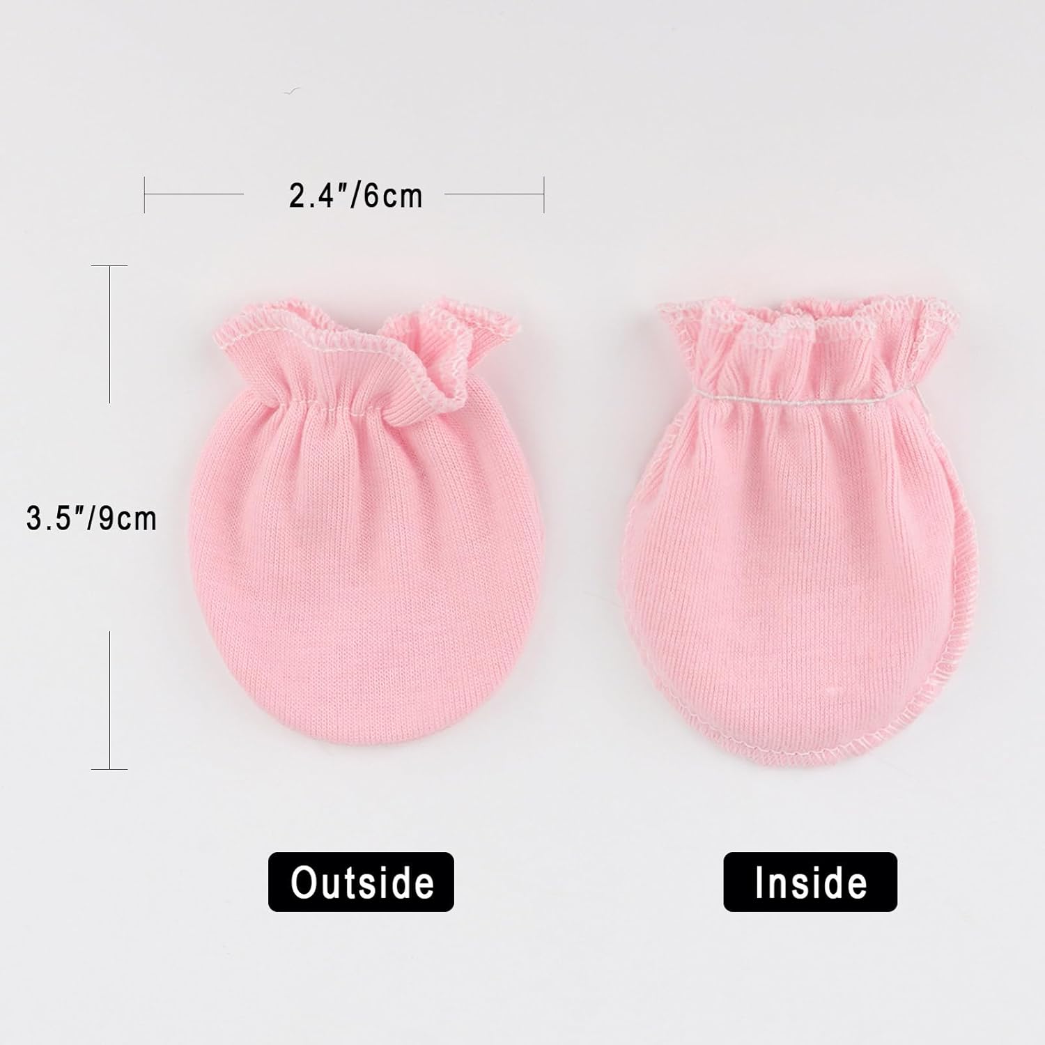 Newborn Baby Mittens No Scratch Cotton Elastic Wrist Gloves Infant Toddler Mittens for Baby Boy Girl 0-6 Months