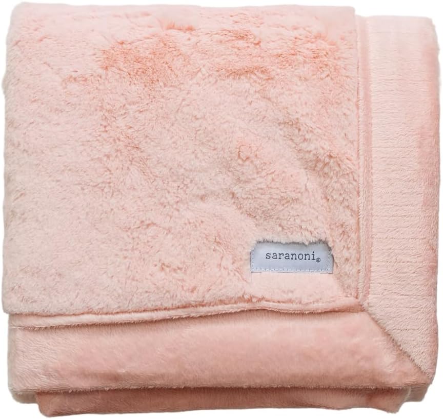 SARANONI Receiving Blankets for Babies Super Soft Boutique Quality Lush Luxury Baby Blanket (Peach Blush, Receiving Blanket 40" x 30")