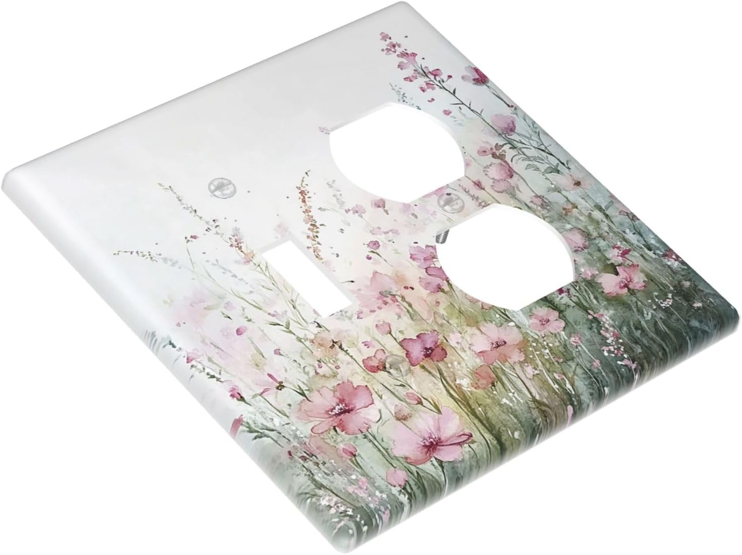 Wallplates Wildflower Botanical Watercolor Floral 1 Toggle 1 Duplex Switch Plate Electrical Gfci Faceplate Decorative Light Switch Covers For Bed Room Living Room Decor