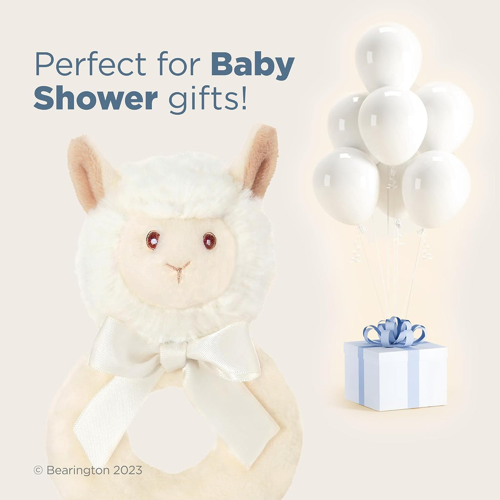 Bearington Collection Baby Lil’ Alma, 5.5 Inch Plush Llama Stuffed Animal Soft Rattle