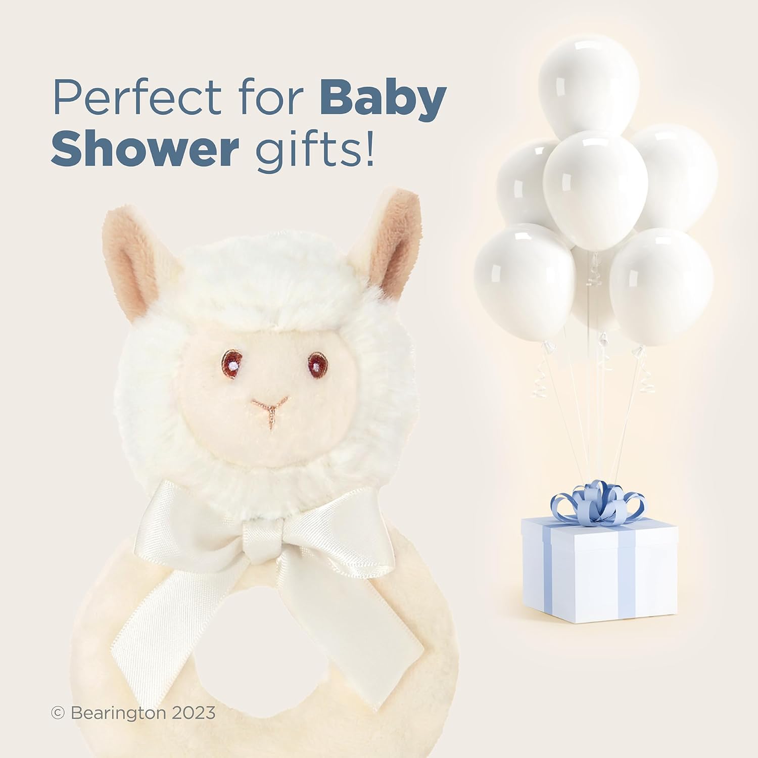 Bearington Collection Baby Lil’ Alma, 5.5 Inch Plush Llama Stuffed Animal Soft Rattle