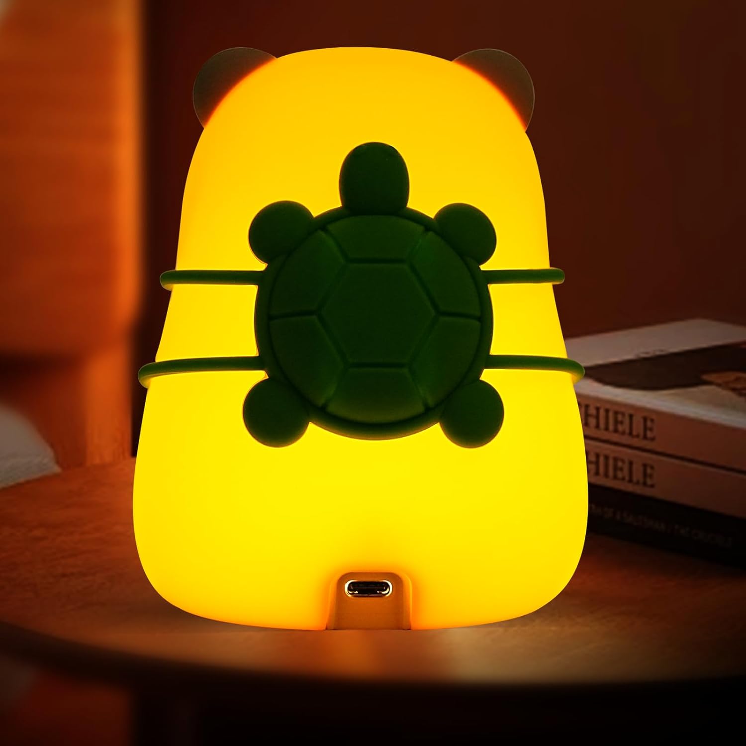 Capybara Night Light for Kids,Cute Squishy Silicone Nursery Nightlight Kawaii Animal Bedside Lamp with 7 Colors 3 Levels Dimmable Tap Control Rechargeable Animal Toddler Nightlights for Kids