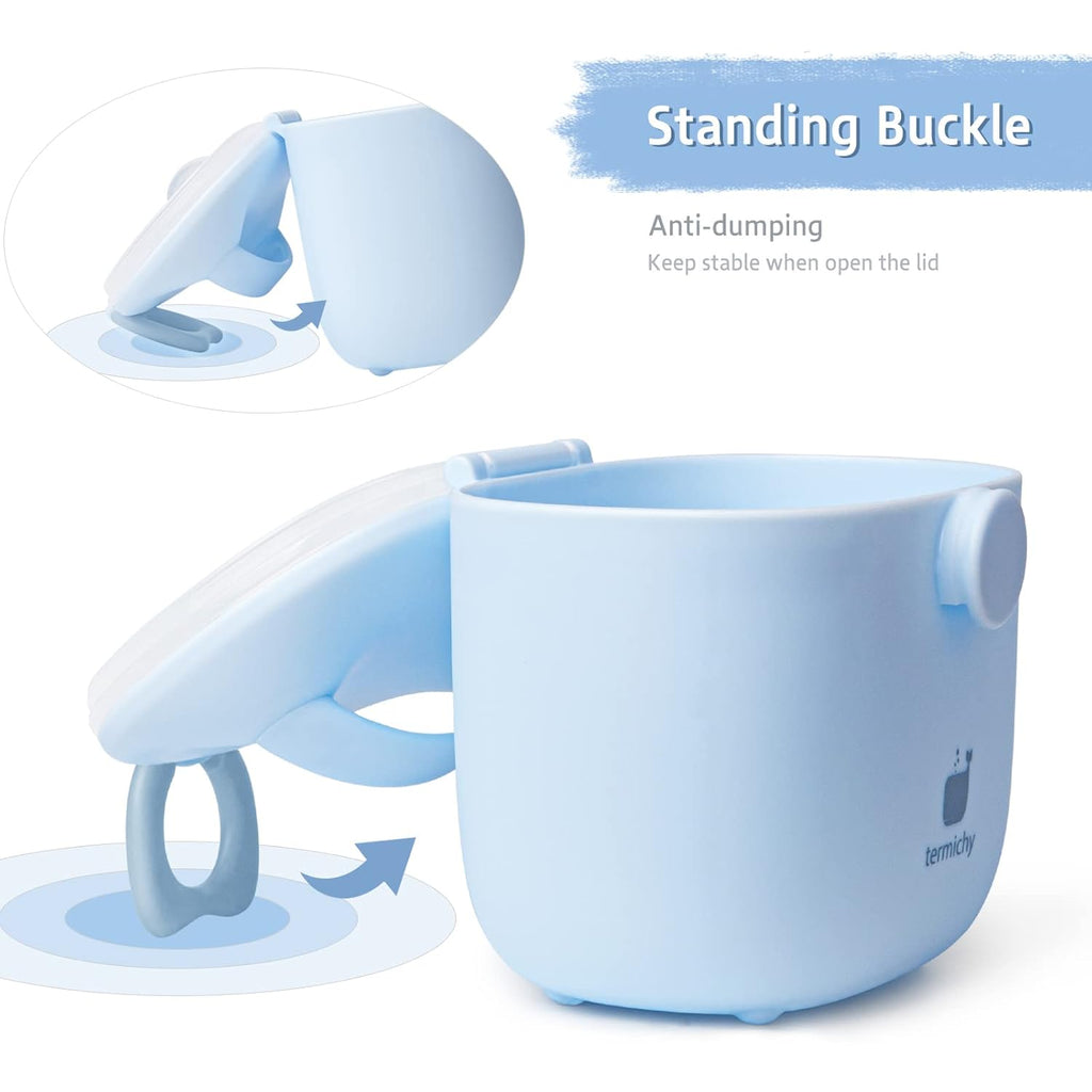 Termichy Baby Formula Dispenser, Portable Milk Powder Dispenser Container with Carry Handle and Scoop for Travel Outdoor Activities with Baby Infant, 8.8OZ, 0.55LB, 250g, 500ml (Light Blue)