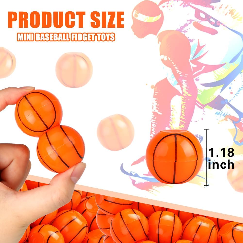42 Pack Basketball Party Favors for Kids 8-12, Mini Fidget Spinners Toys Bulk Fidget Toys Anxiety Adults Goodie Bag Stuffers Christmas Birthday Party Gifts Treasure Box Classroom Prizes