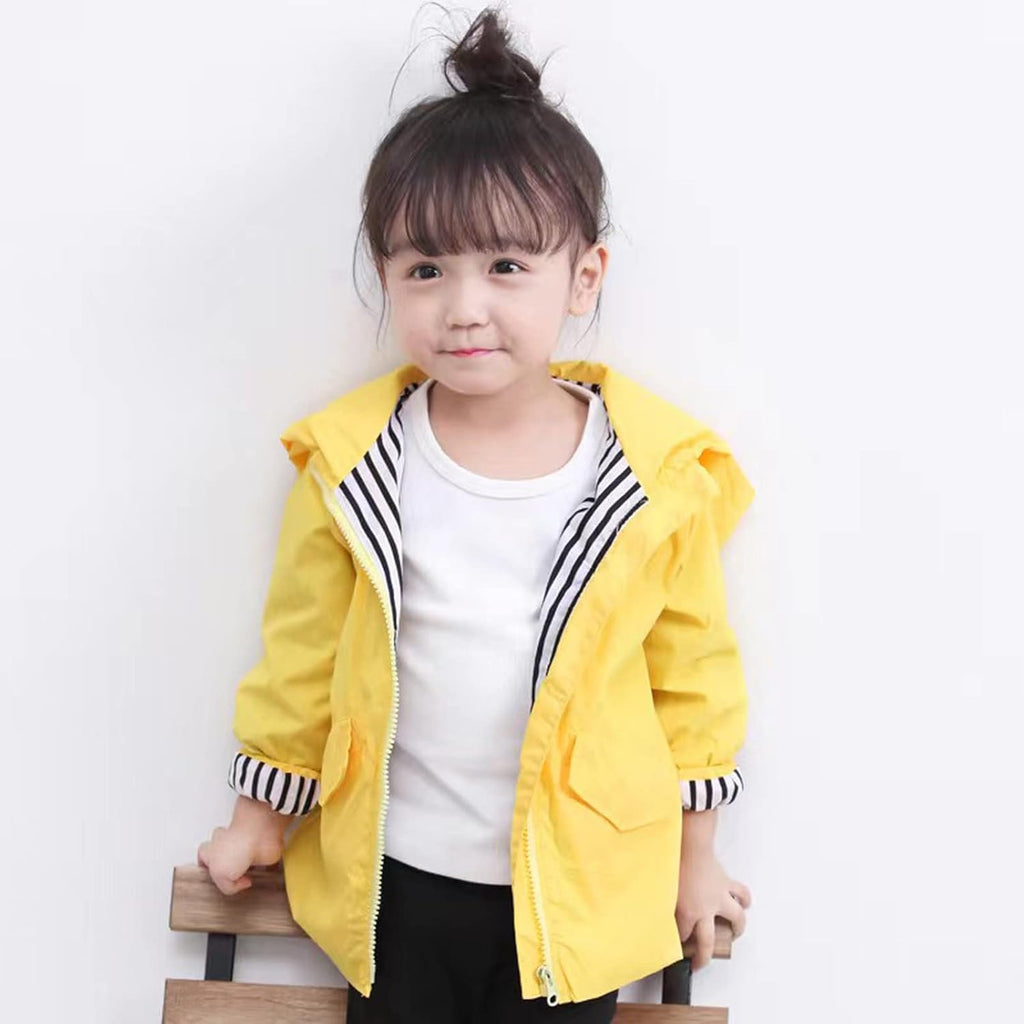 Toddler Baby Boy Girl Duck Rain Jacket Cute Cartoon Yellow Raincoat Hoodie Kids Coat Windbreaker School Outfit