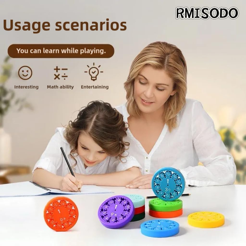 Math Fidget Spinner, Numbers Addition&Subtraction, Multiplication&Division Fidget Spinner, Fidget Learning Game Toy ,Math Game for Learning & Education Toys (9Pcs(Addition & Subtraction))