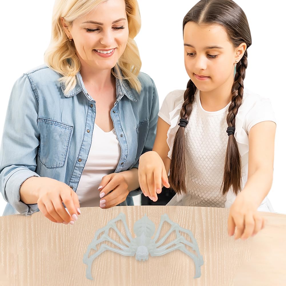 Large Skeleton Spider-Shy Spider,Halloween Decorations Skeleton Spider,Skeleton Spider Skull Bone Animal Skeleton Decorate Animal Halloween Skeleton Props (Luminous Green)