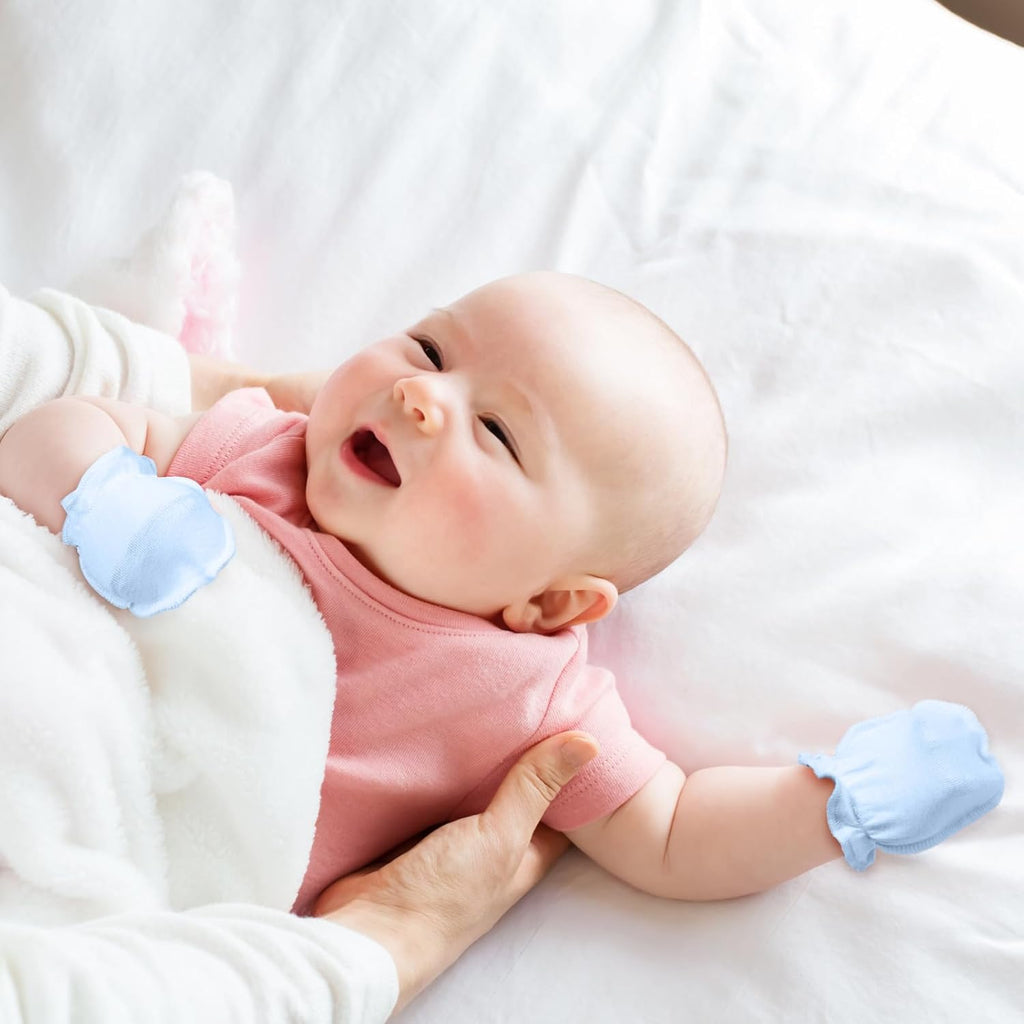 9 Pairs Newborn Baby Boys Girls Mittens 0-6 Months Infant Toddler Mittens No Scratch Solid Color Gloves