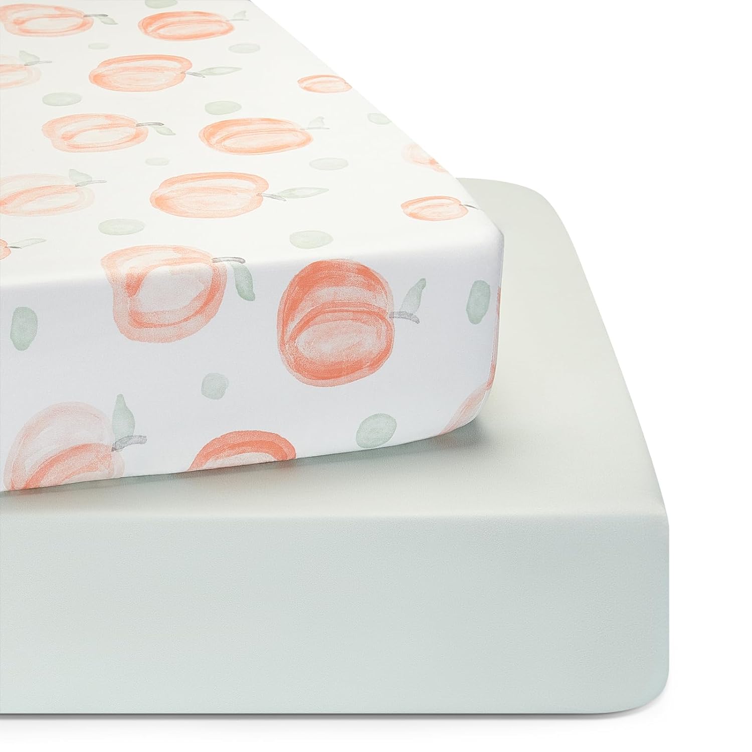 TILLYOU Baby Crib Sheets for Boys Girls, Super Soft Toddler Bed Sheets, 2 Pack Sheets for Standard Crib Mattress 28x52in, Peach dot