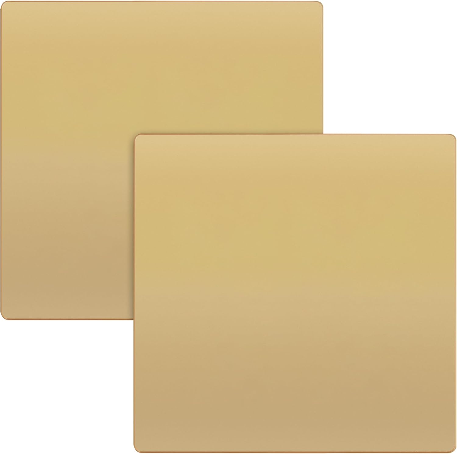 TG Screwless Double Blank Wall Plate, Child Safe Blank Device Outlet Cover, Mid-Size 2-Gang 4.88" H x 4.92" L, Polycarbonate Thermoplastic, UL Listed, SP-MB2-GD2P, Gold (2 Pack)