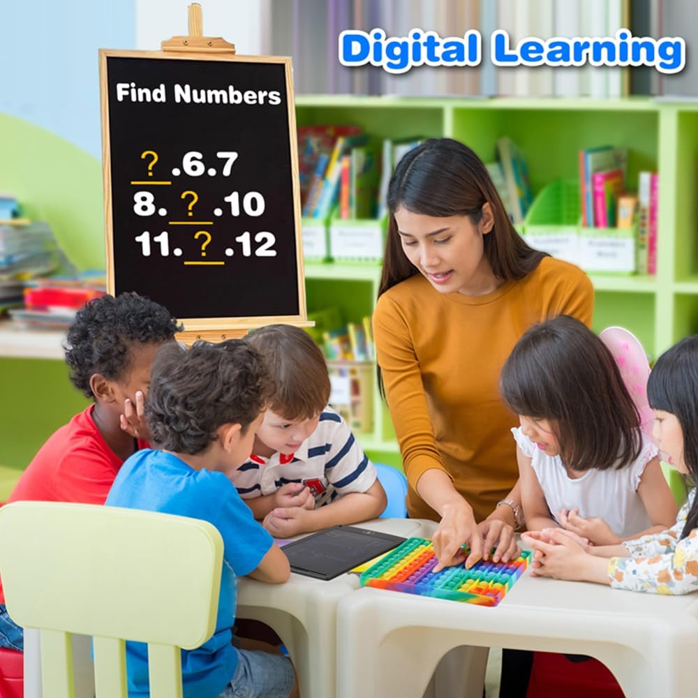 12x12 Multiplication Table Digital P0PP Math Toy, Rainbow Dimple Fingertip Toy, Multiplication Table Math Game (12x12 Right Angle Multiplication Table)