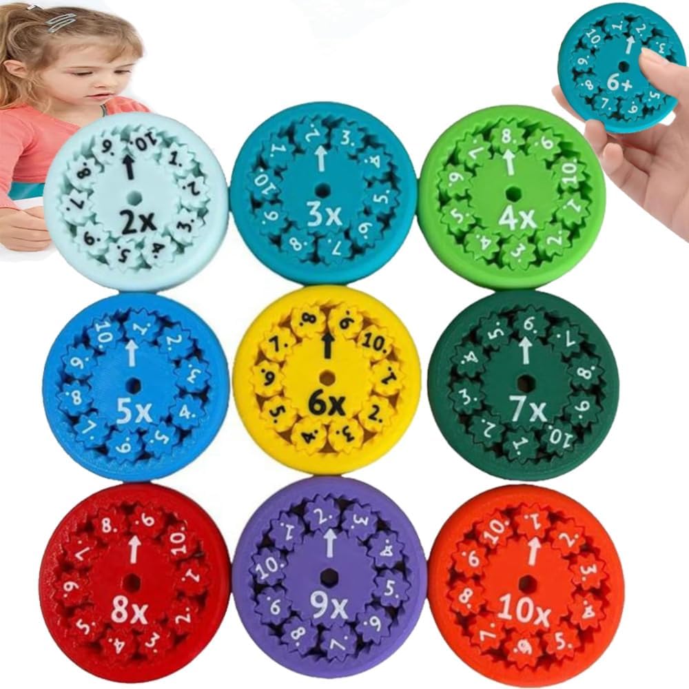 Math Fidget Spinners, Math Fact Fidget Spinner Toys, Counting and Early Education Toy for Kids，Math Games, Fidgeters Who are Learning Math (add Or Subtract 9pcs)