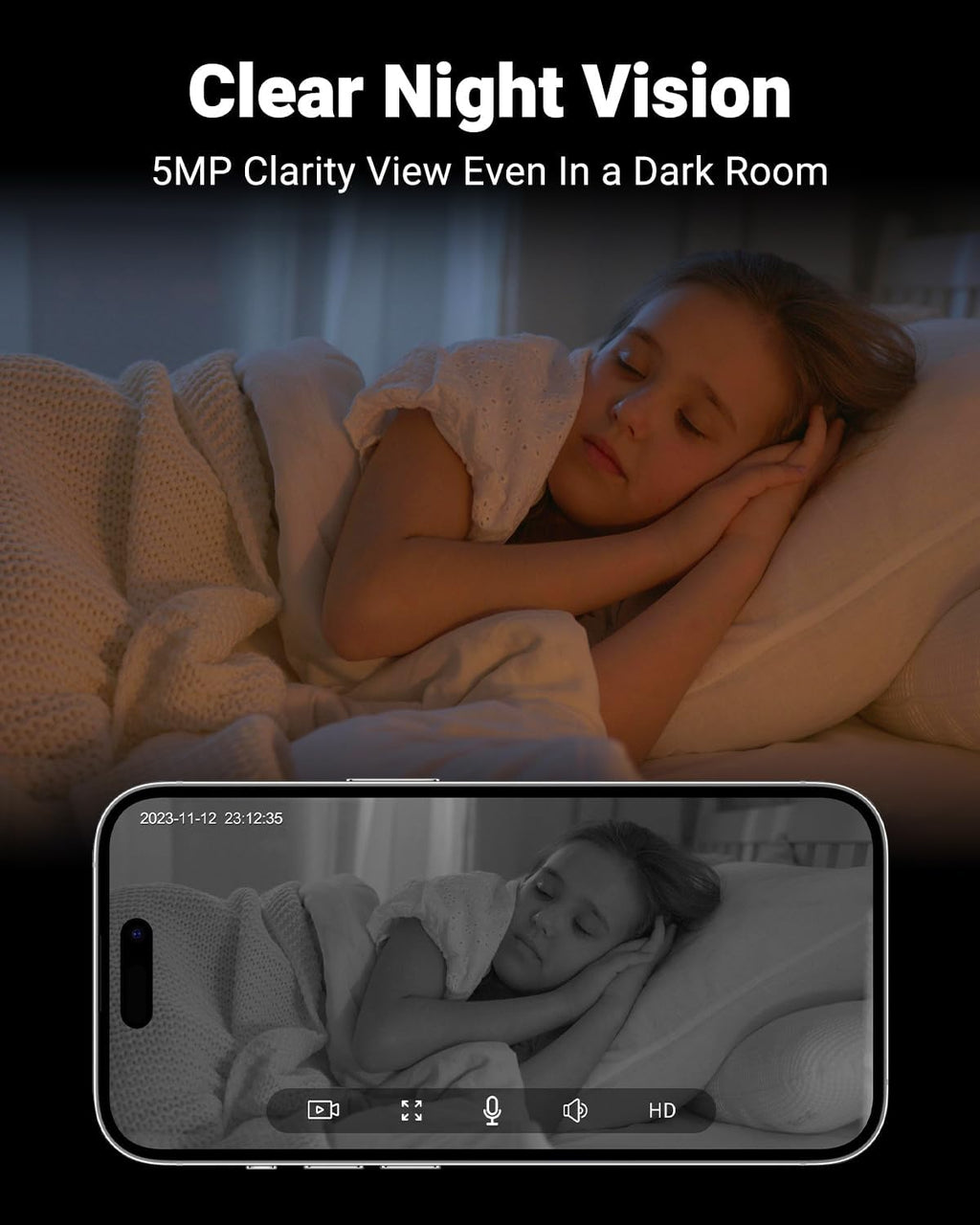 MUBVIEW Cameras for Home Security, 2.4/5GHz WiFi 2K Indoor Wired Se2.curity Baby/Pet Camera with Phone App, Night Vision, 24/7 Record, 2-Way Audio, Motion Tracking, Cloud Storage