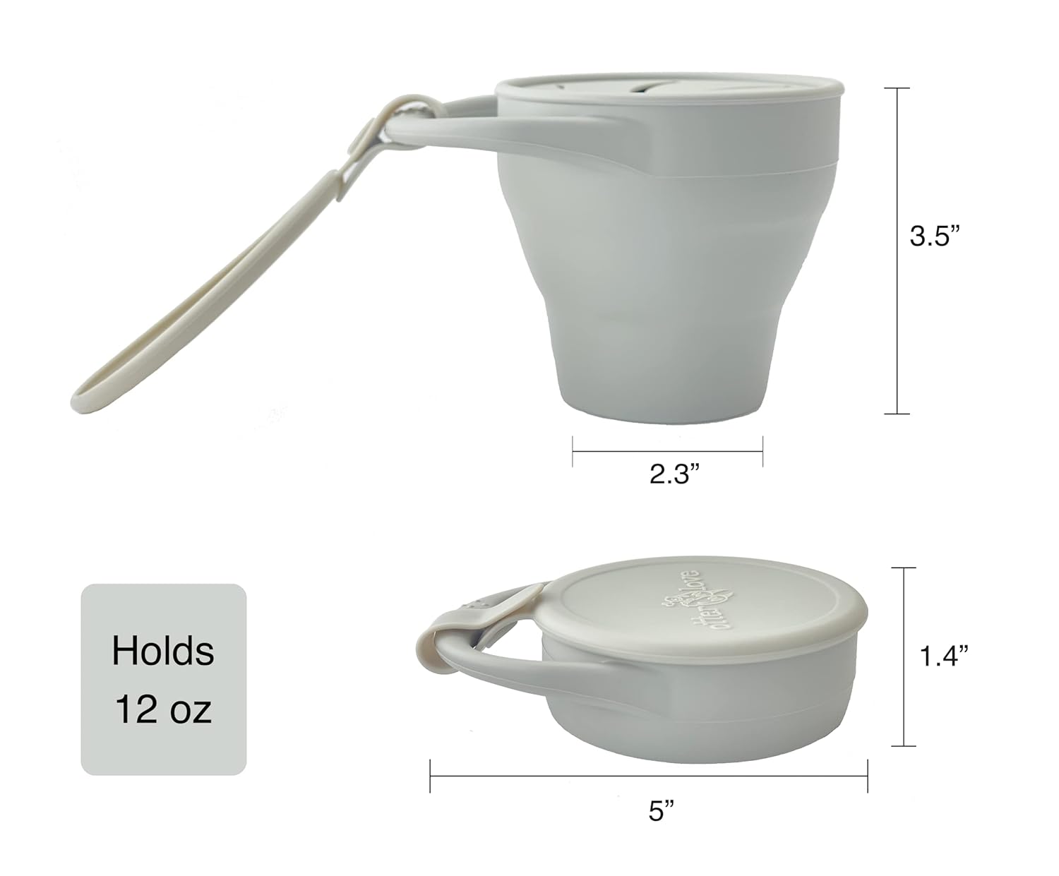 otterlove Collapsable Silicone Snack Container With Attachable Lid | 100% Pure LFGB Platinum Silicone with No Fillers | Snack Cup (2 Pack - Woodchuck & Sand)