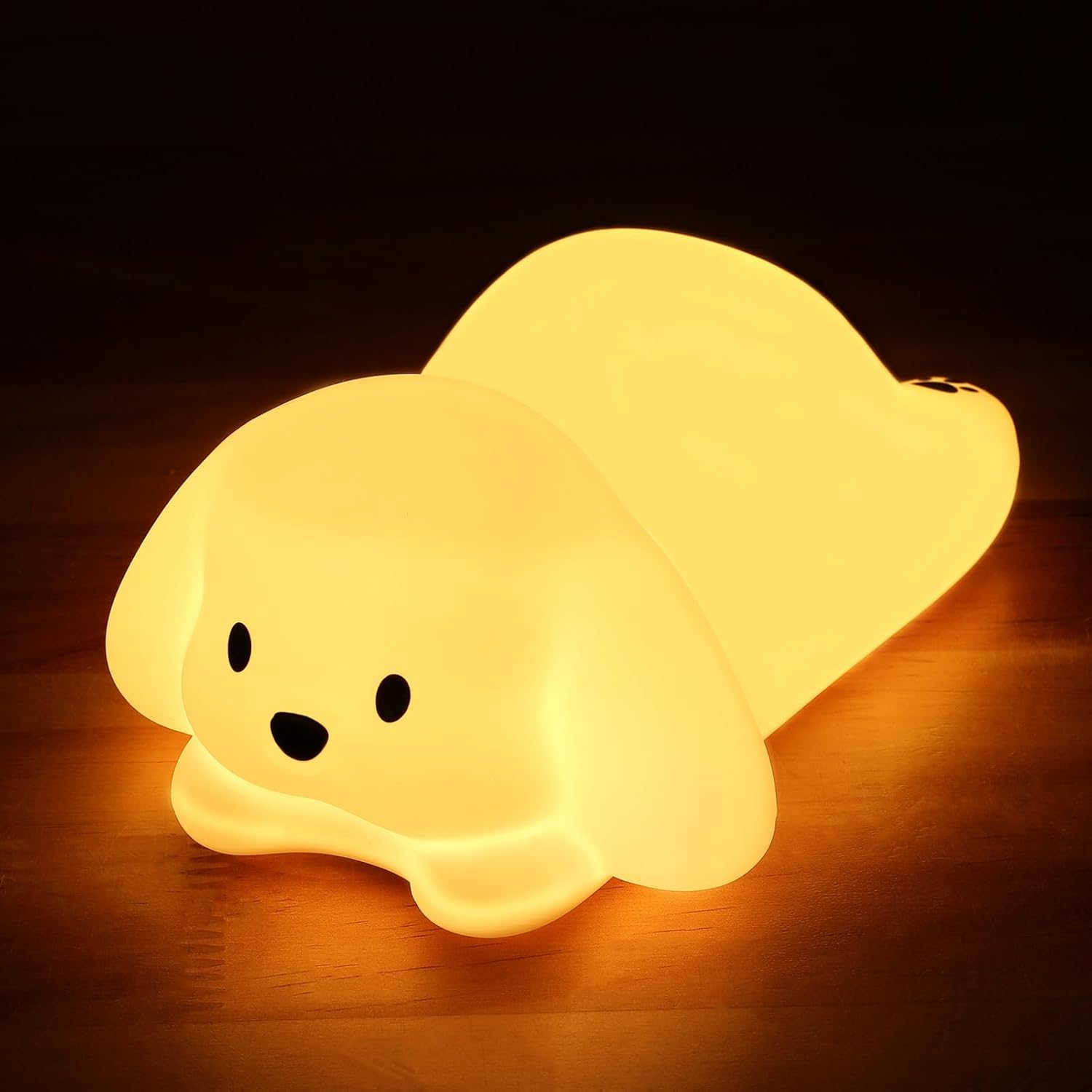 Tremdwoto Dog Night Light for Kids,Cute Colorful Night Light Baby Girl Squishy Night Light Lamp 1/3 Hour Timer Puppy Light Dimmable Nursery Lamp Nightlight Gift for Boys and Girls Kawaii Bedroom Decor