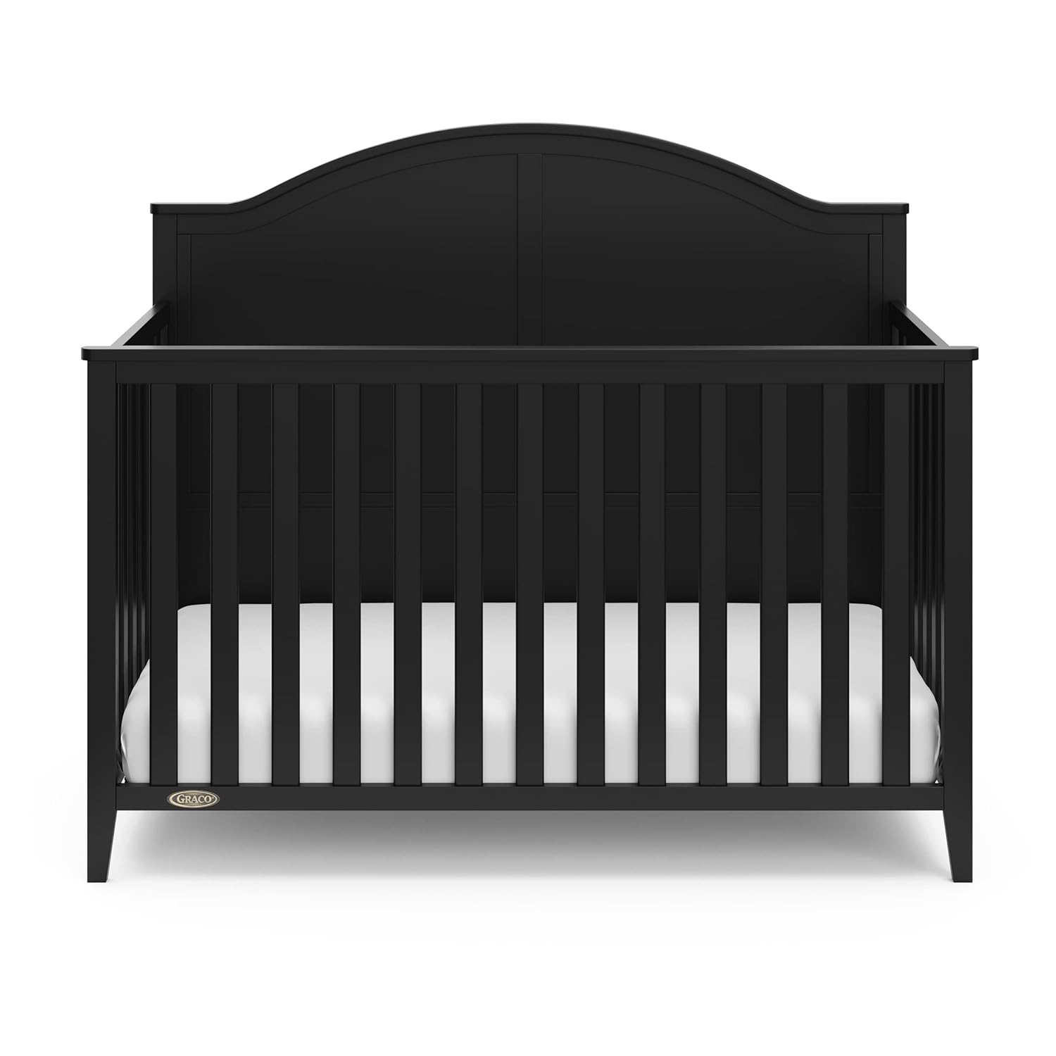 Graco Wilfred Crib and Mattress Nursery Essentials Pack (Black) – GREENGUARD Gold Certified Baby Crib & Crib Mattress, Cribs with Mattress Included, Convertible Crib, Baby Mattresses for Crib