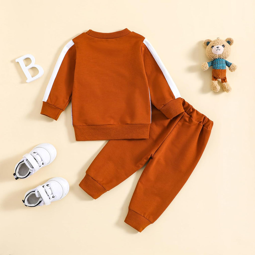 Baby Boy Clothes Fall 6 12 18 24 Months Football Long Sleeve Pullover Tops & Pant Sets Toddler Winter Outfits