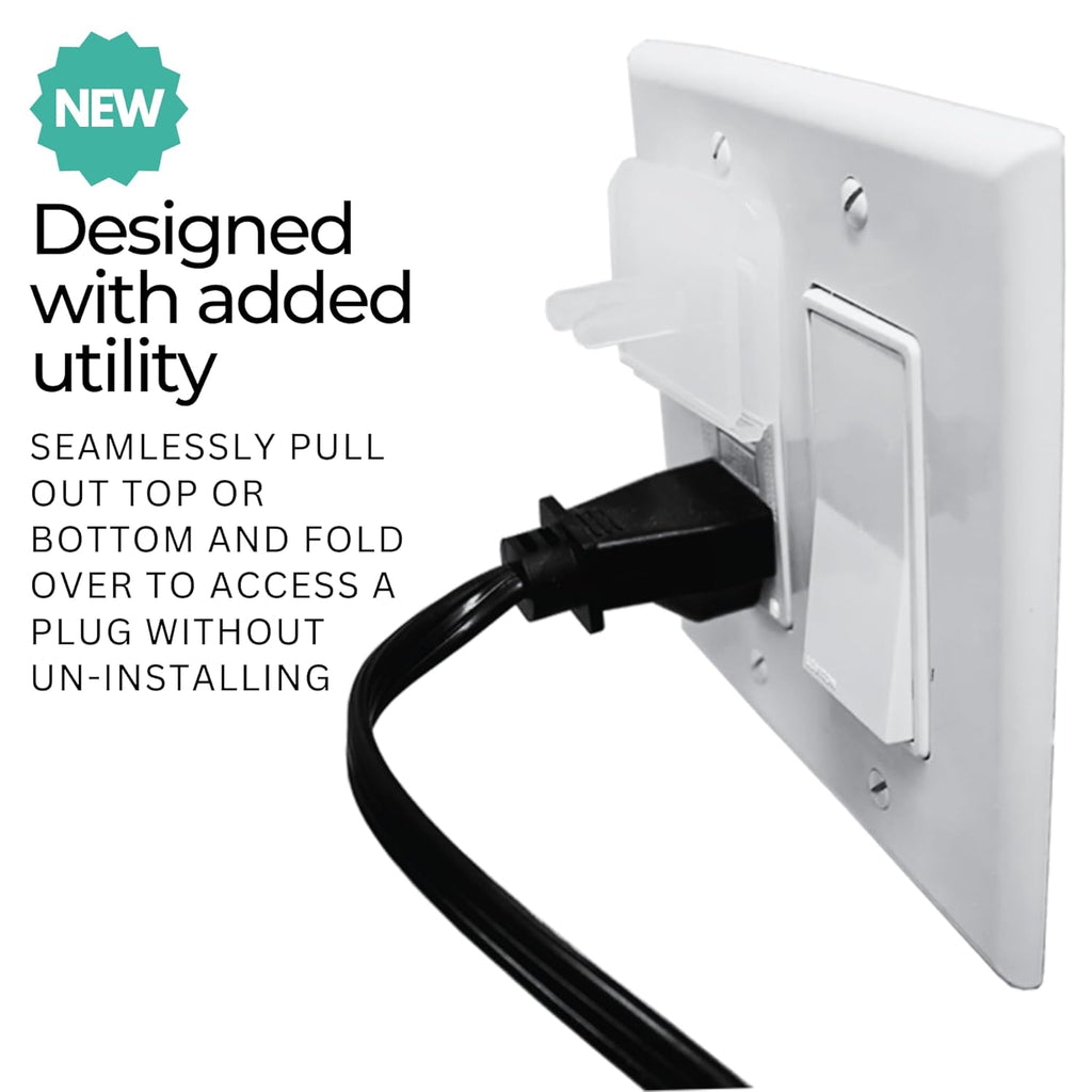 Clear Double Outlet Covers Baby Proofing (10 Pack, 20 Sockets) | Baby Proof Plug Covers for Electrical Outlets | Safe & Secure Baby Safety Products | Childproof Socket Covers Protect Toddlers & Babies