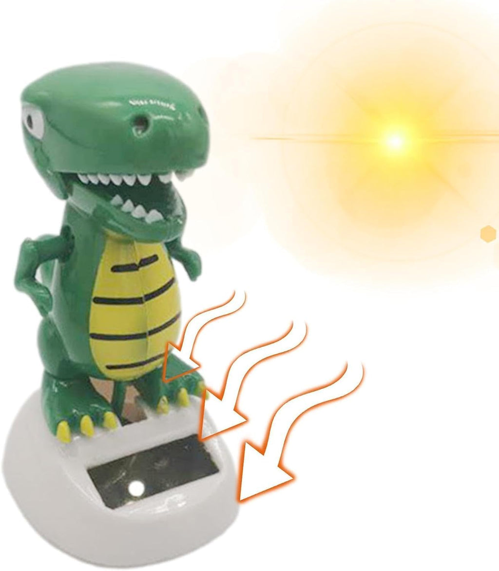 Green Solar Powered Dancing Dinosaur，Swinging Dancer Toy,No Battery Required,Desk and Dashboard Decor Home Decor Birthday Gifts Solar Power Kits Learning and Education，Car Bobble Head Dashboard
