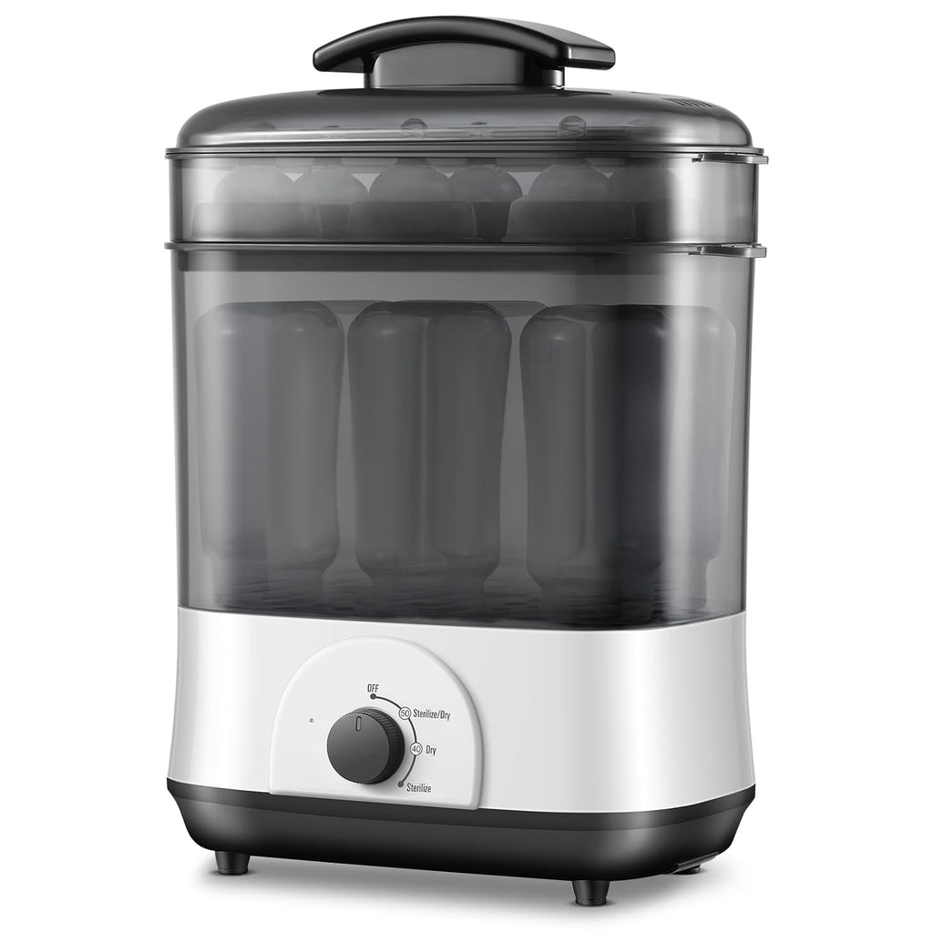 Baby Bottle Steamer, 3-in-1 Bottle Steamer and Dryer, Easy One-Dial Control Electric Steam Bottle Dryer for Baby Bottles, Baby Stuffs & Breast Pump Accessories