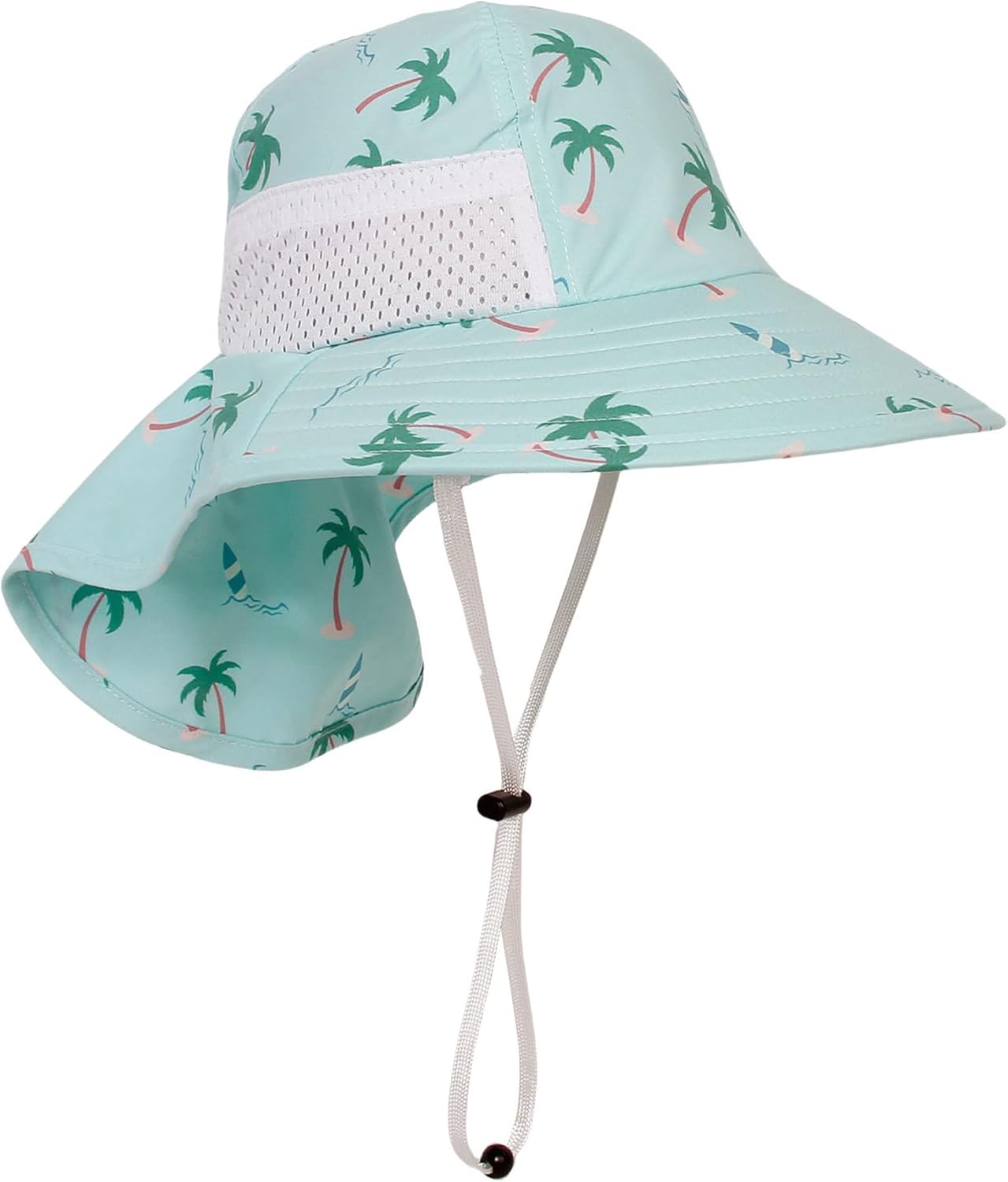 CHUNG Baby Sun Protection Hat Summer Toddler Adjustable UPF 50+ Wide Brim Neck Flap Beach Caps Boys Girls 1-12 Years Kids